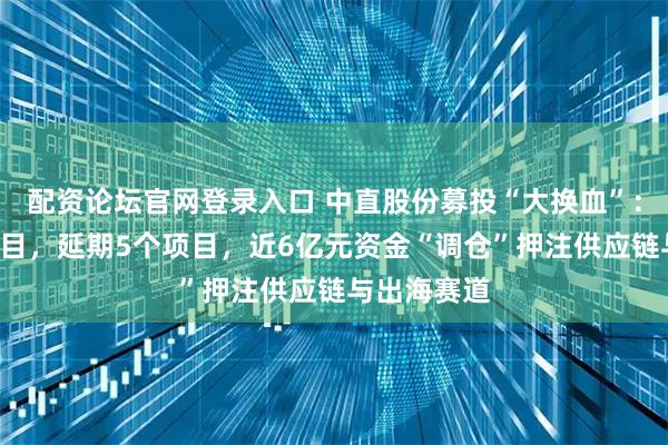 配资论坛官网登录入口 中直股份募投“大换血”：终止3个项目，延期5个项目，近6亿元资金“调仓”押注供应链与出海赛道